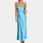 Robe Sans Bretelles en Tissu Fluide pour Femmes