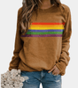 Sweat-shirt à rayures colorées à manches longues pour femmes - Emilia Lane