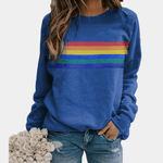 Sweat-shirt à rayures colorées à manches longues pour femmes - Emilia Lane