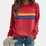 Sweat-shirt à rayures colorées à manches longues pour femmes - Emilia Lane