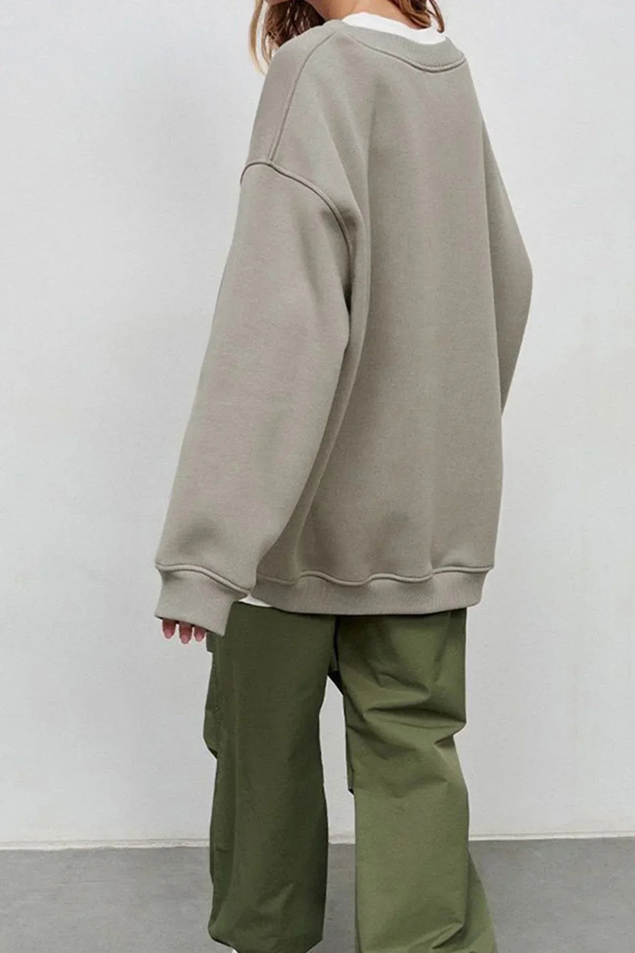 Sweatshirt Col Rond Oversize en Fleece pour Femme - Emilia Lane
