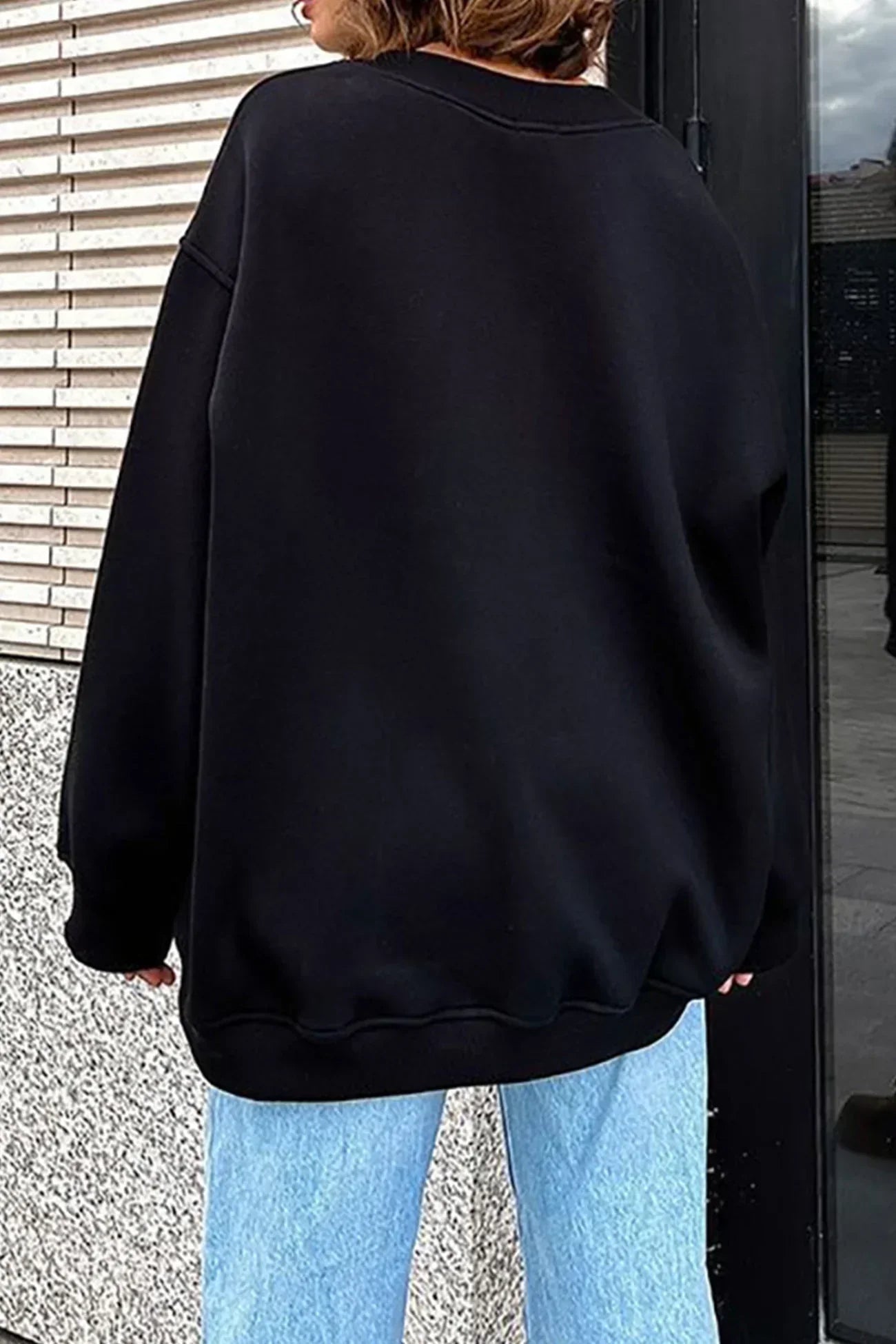 Sweatshirt Col Rond Oversize en Fleece pour Femme - Emilia Lane