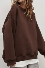 Sweatshirt Col Rond Oversize en Fleece pour Femme - Emilia Lane