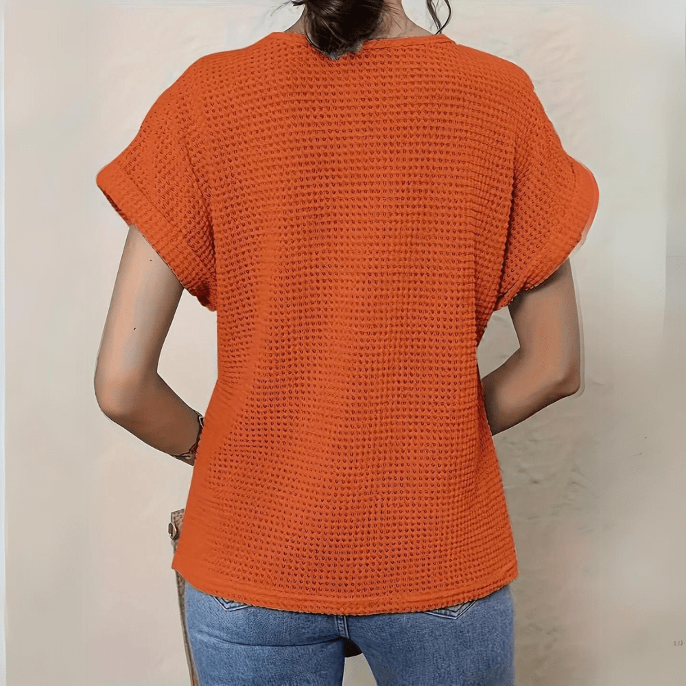 T-shirt à manches courtes à col rond pour femmes - Emilia Lane
