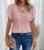 T-shirt à manches courtes à col rond pour femmes - Emilia Lane