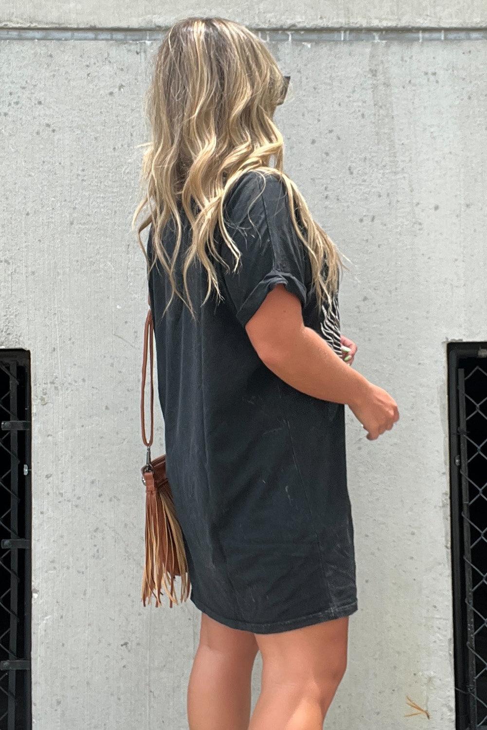 Robe T-shirt Imprimé de Guitare pour Femmes
