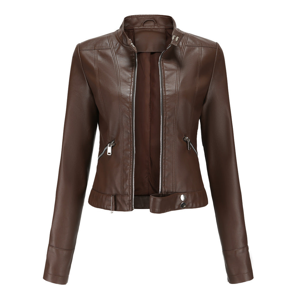 Veste en Cuir Noir Élégante pour Femmes