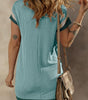 Robe T-shirt Colorblock Texturée pour Femmes