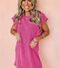 Robe Mini Texturée à Volants pour Femmes