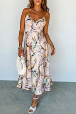 Robe Tropicale à Bretelles Fines
