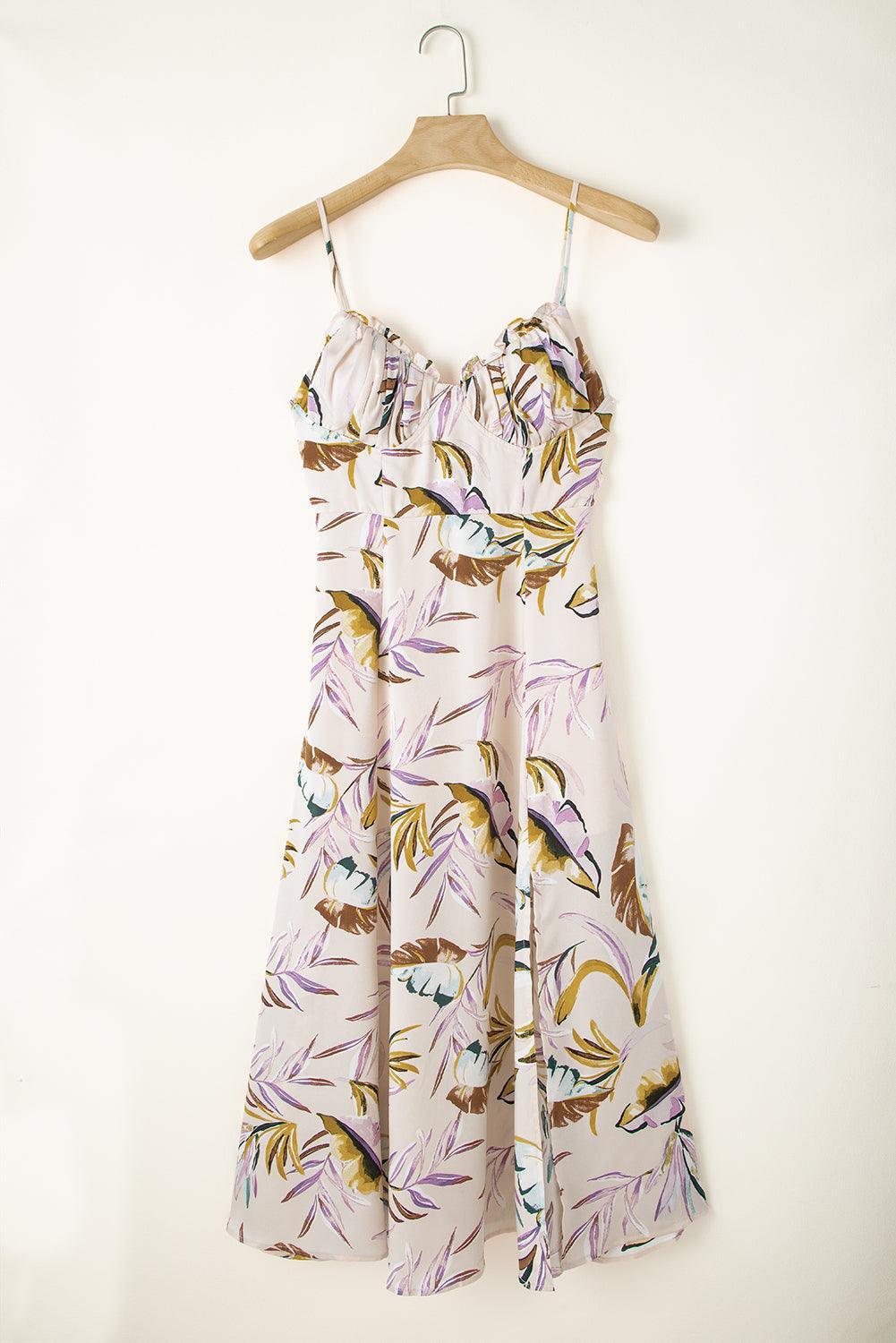 Robe Tropicale à Bretelles Fines