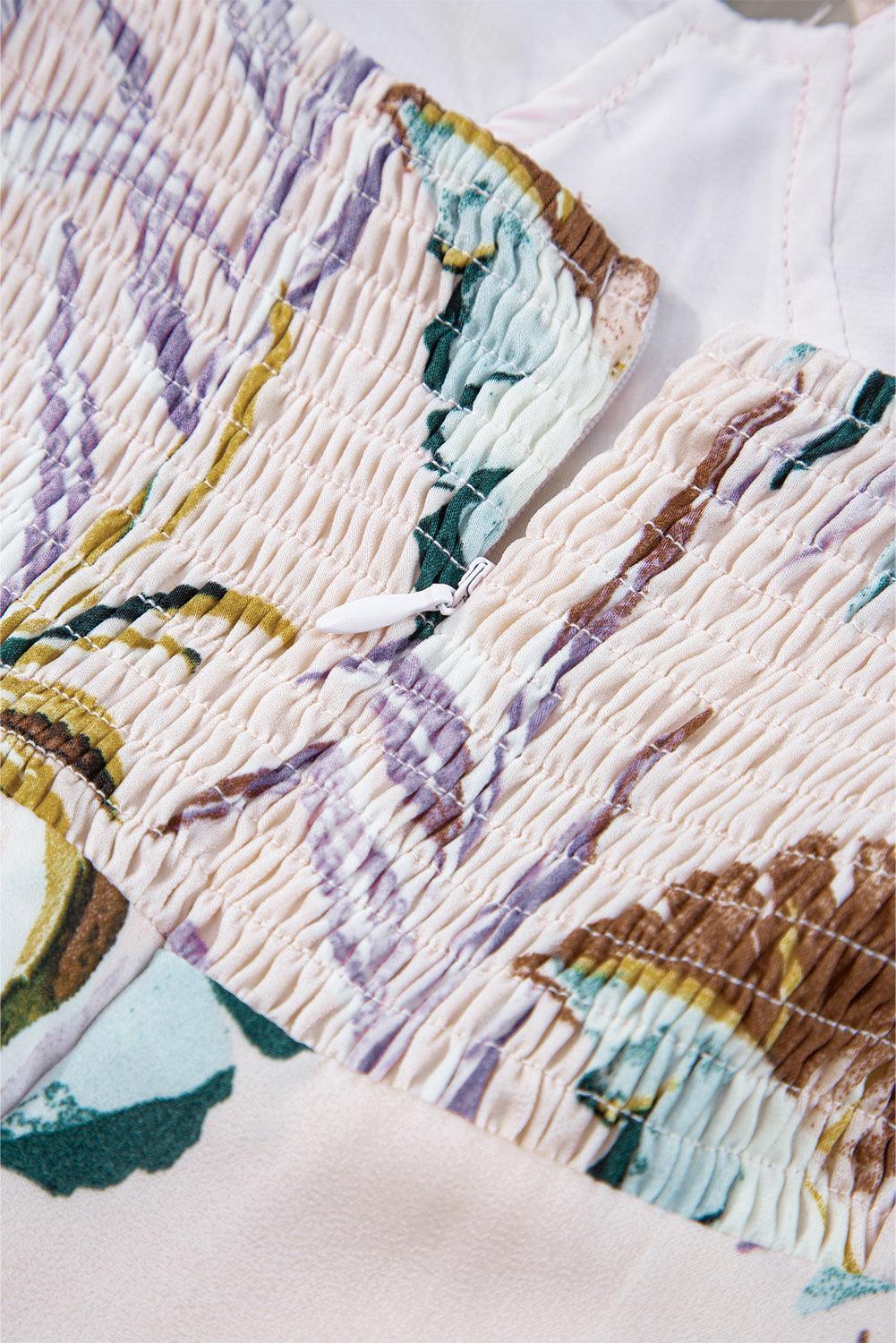 Robe Tropicale à Bretelles Fines