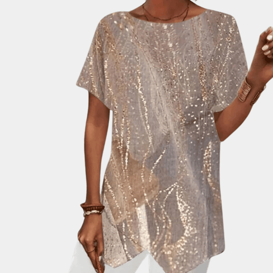 Tunique Motif Géométrique Brillant pour Femmes