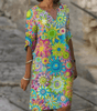 Robe Tunique Imprimé Floral Joyeux pour Femmes