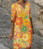 Robe Tunique Imprimé Floral Joyeux pour Femmes