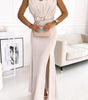 Robe Maxi Plissée avec Décolleté en V