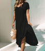 Robe Maxi à Col V avec Fente Latérale et Poche