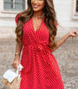 Robe à Volants Col en V pour Femmes