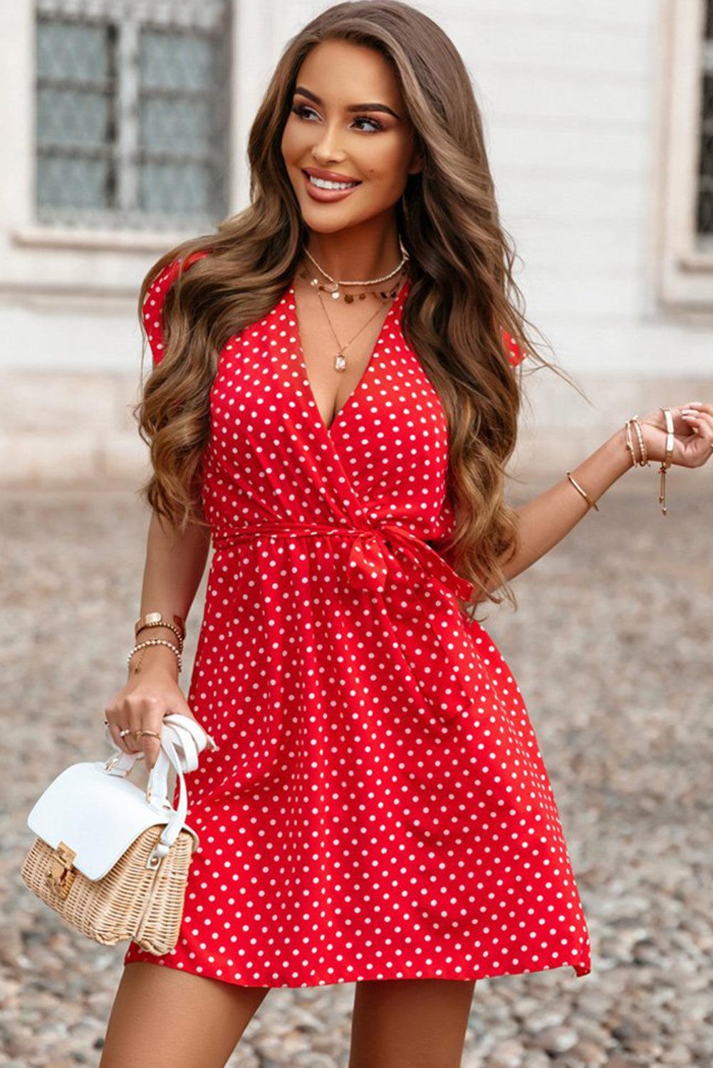 Robe à Volants Col en V pour Femmes