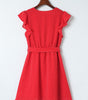 Robe à Volants Col en V pour Femmes