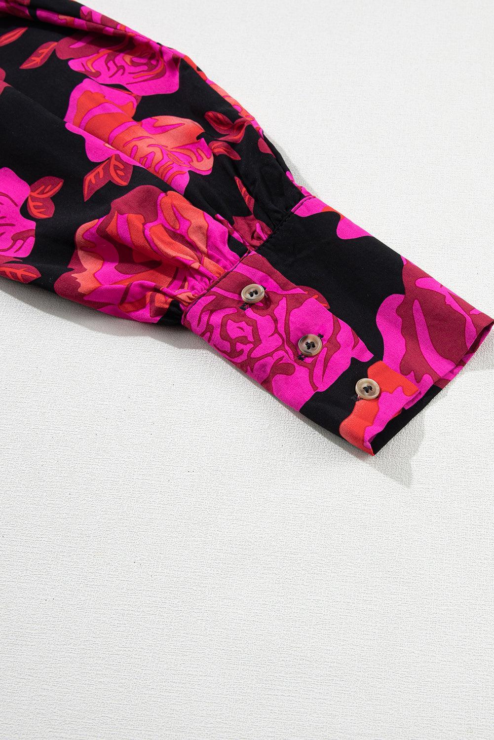 Robe Portefeuille Décolleté en V et Manches Bouffantes pour Femmes