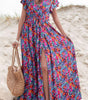 Robe Maxi à Enveloppe Décolleté en V Imprimé Floral pour Femmes