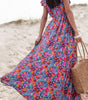 Robe Maxi à Enveloppe Décolleté en V Imprimé Floral pour Femmes