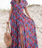 Robe Maxi à Enveloppe Décolleté en V Imprimé Floral pour Femmes
