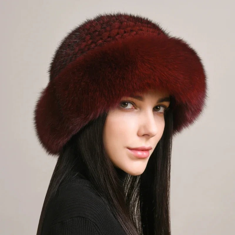 Chapeau d'Hiver en Fausse Fourrure pour Femmes