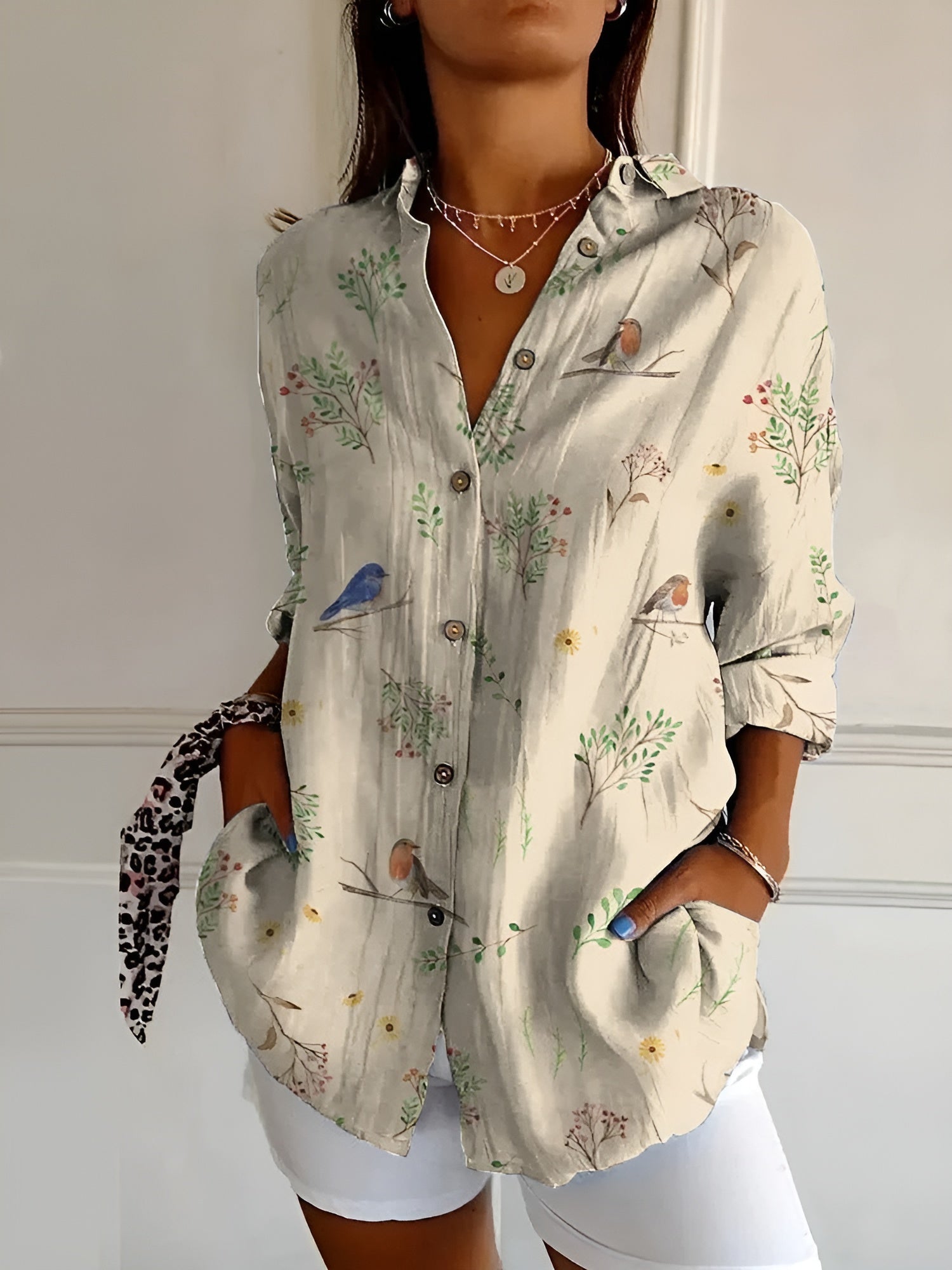 Chemise Longue Imprimée pour Femme | Idéale pour le Quotidien