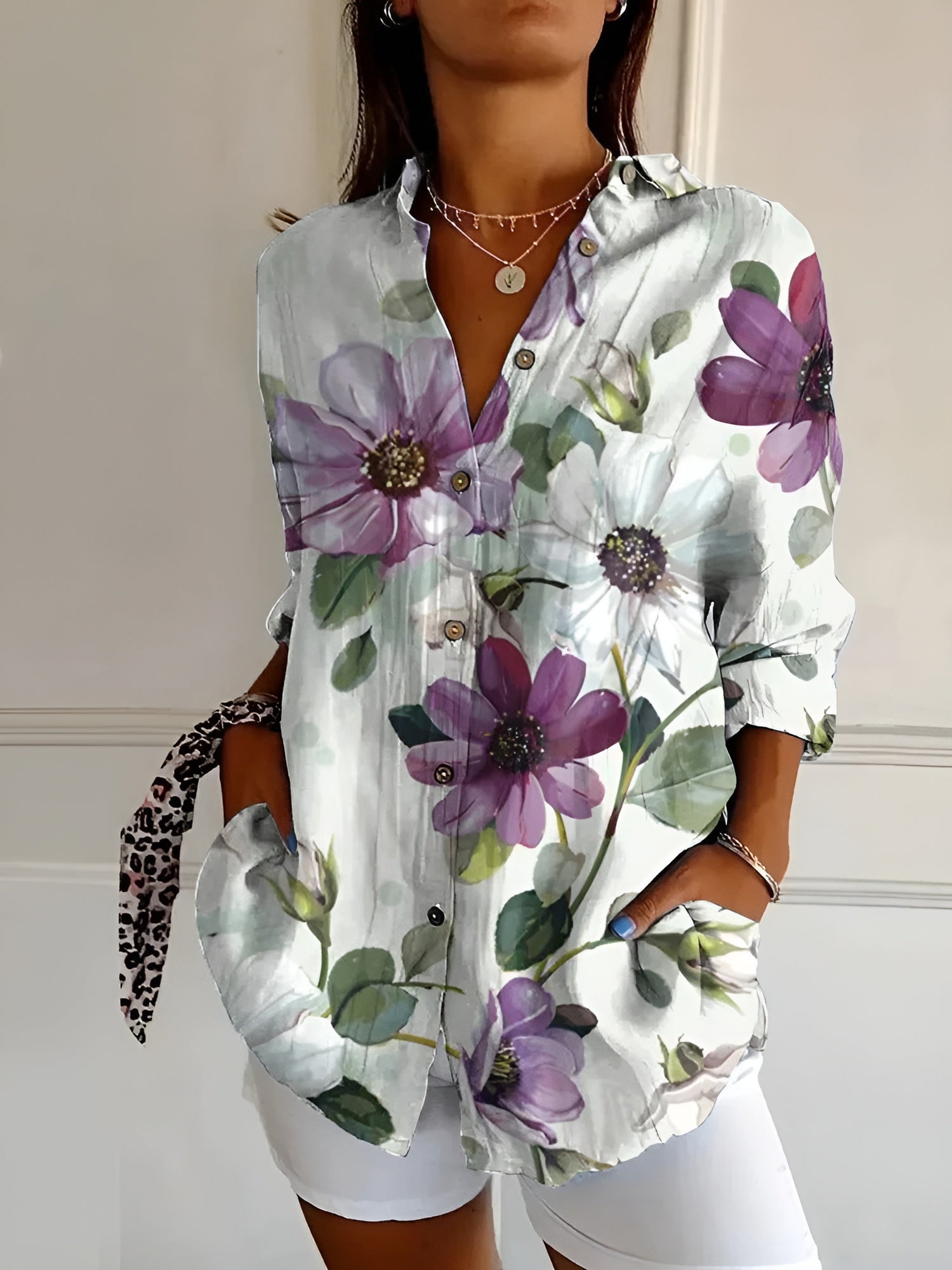 Chemise Longue Imprimée pour Femme | Idéale pour le Quotidien