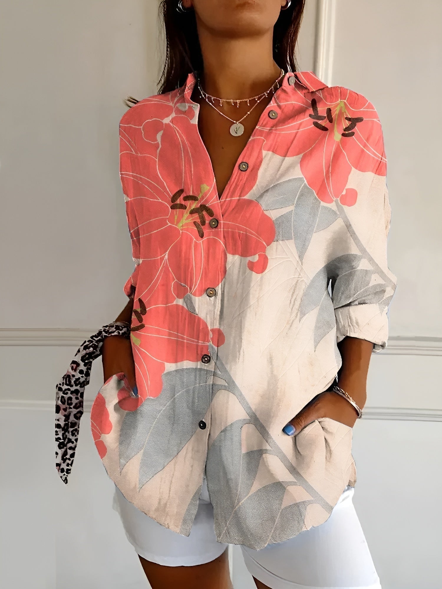 Chemise Longue Imprimée pour Femme | Idéale pour le Quotidien