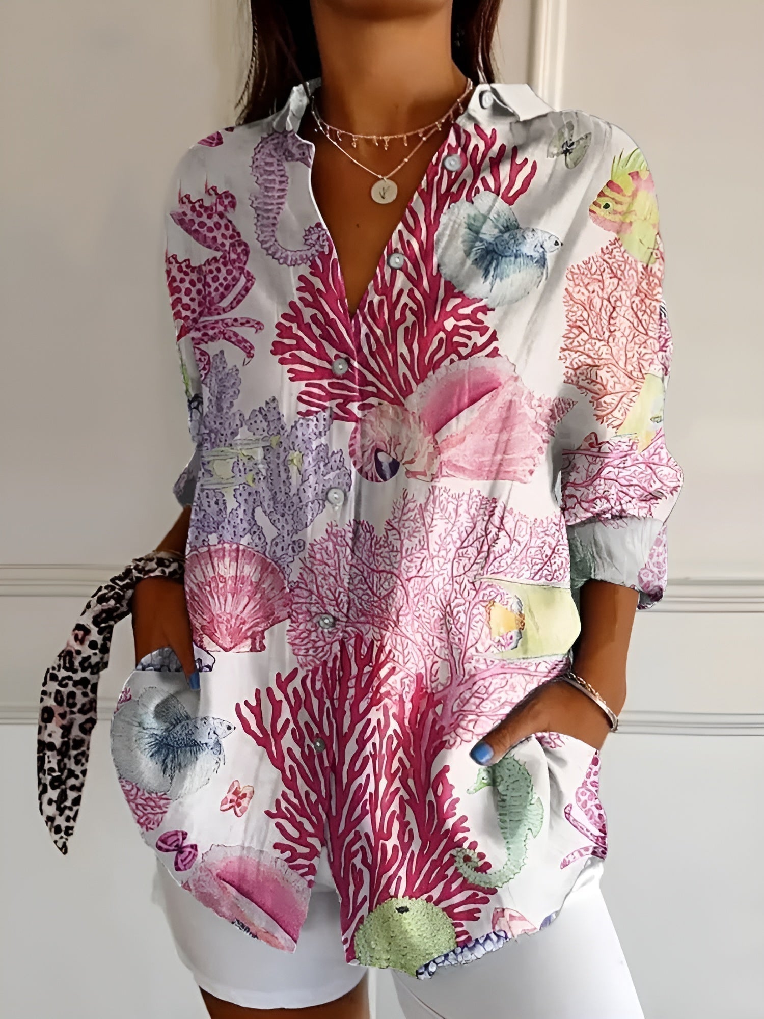 Chemise Longue Imprimée pour Femme | Idéale pour le Quotidien