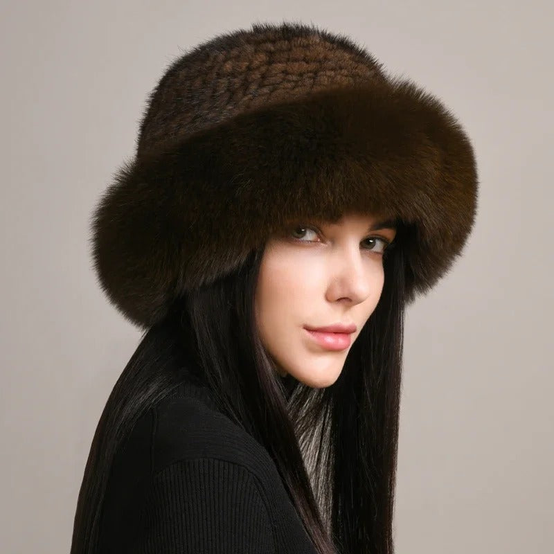 Chapeau d'Hiver en Fausse Fourrure pour Femmes