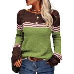 Pull Ajusté Élégant Rayé pour Femmes
