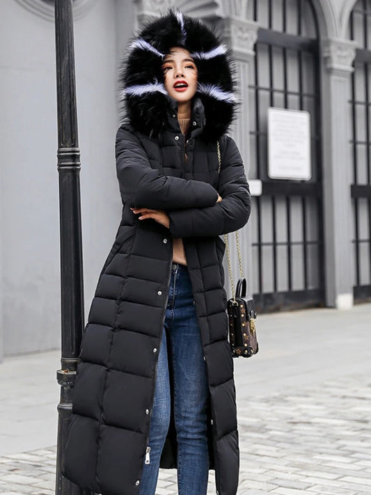 Manteau Long Matelassé Élégant pour Femmes