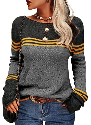 Pull Ajusté Élégant Rayé pour Femmes