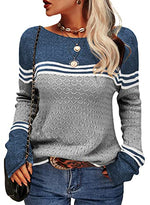 Pull Ajusté Élégant Rayé pour Femmes