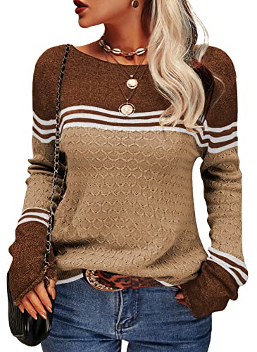 Pull Ajusté Élégant Rayé pour Femmes