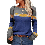 Pull Ajusté Élégant Rayé pour Femmes