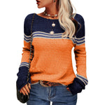 Pull Ajusté Élégant Rayé pour Femmes