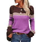 Pull Ajusté Élégant Rayé pour Femmes