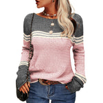 Pull Ajusté Élégant Rayé pour Femmes