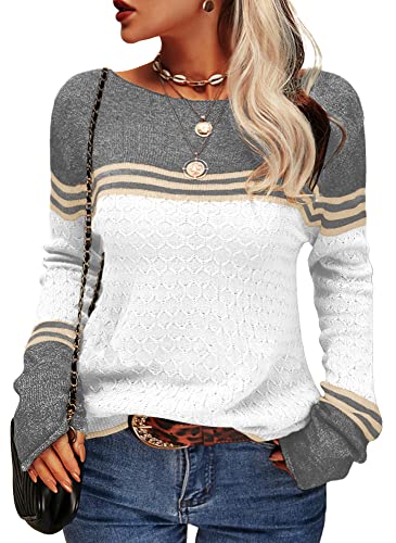 Pull Ajusté Élégant Rayé pour Femmes