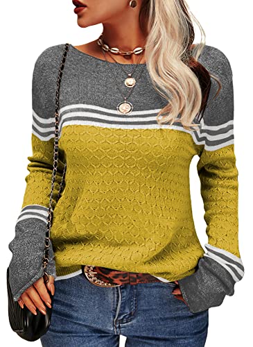 Pull Ajusté Élégant Rayé pour Femmes