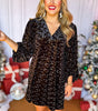 Robe Mini en Velours à Décolleté en V pour Femmes