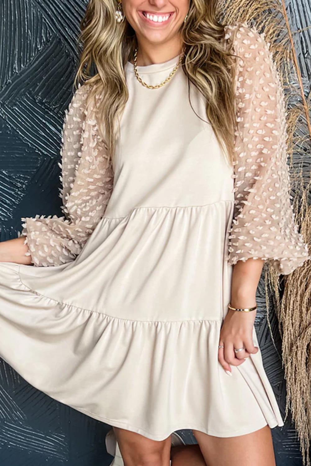 Robe A-ligne à Manches Bouffantes pour Femmes