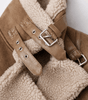 Veste Aviateur en Daim Coupe Ample avec Ceinture pour Femme - Emilia Lane
