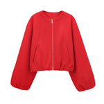 Veste Bomber Courte à Col Rond pour Femmes - Emilia Lane