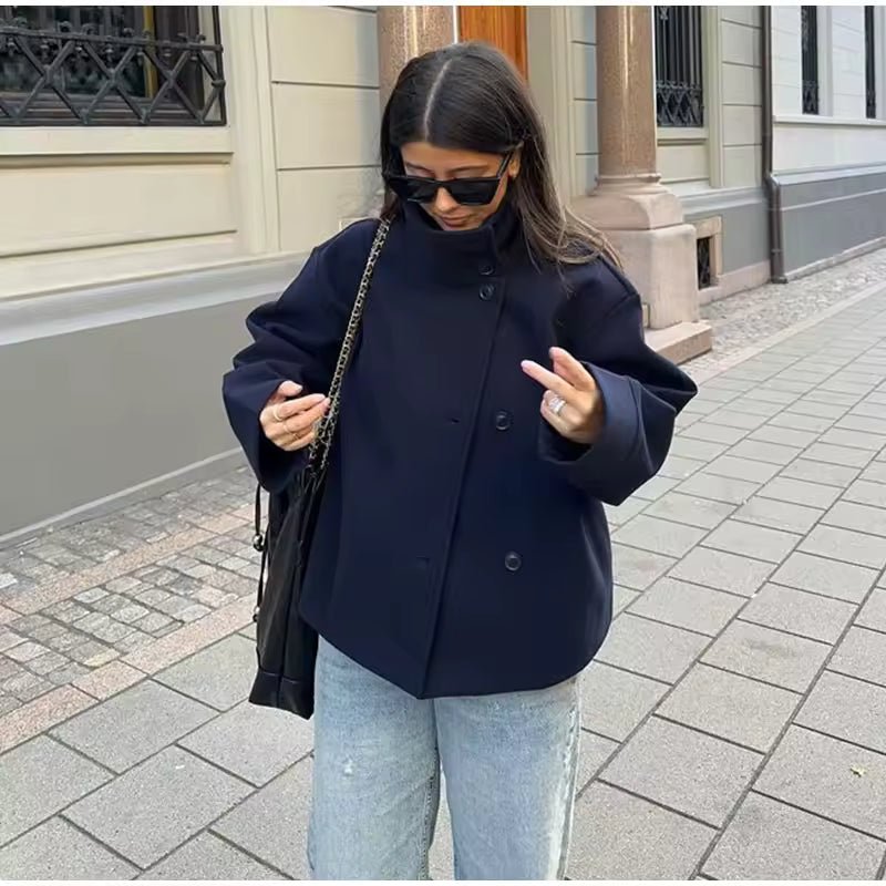 Veste Courte Élégante à Double Boutonnage pour Femmes - Emilia Lane